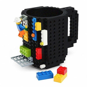 350ml Creative Coffee Mug Travel Cup Kids Adult Cutlery Lego Mug Drink Mixing Cup Dinnerware Set for Child